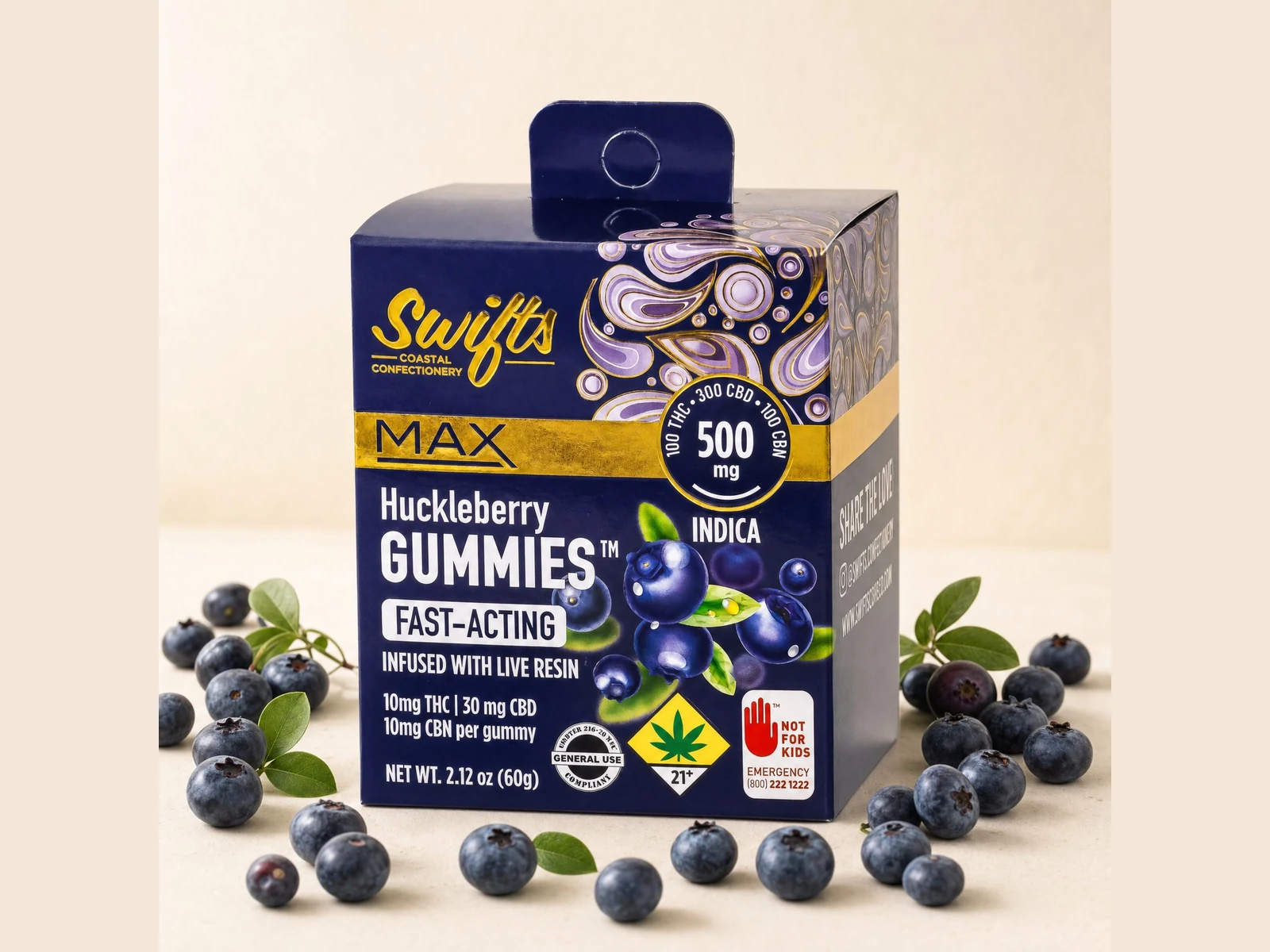 Swifts Huckleberry MAX Hero packaging scene