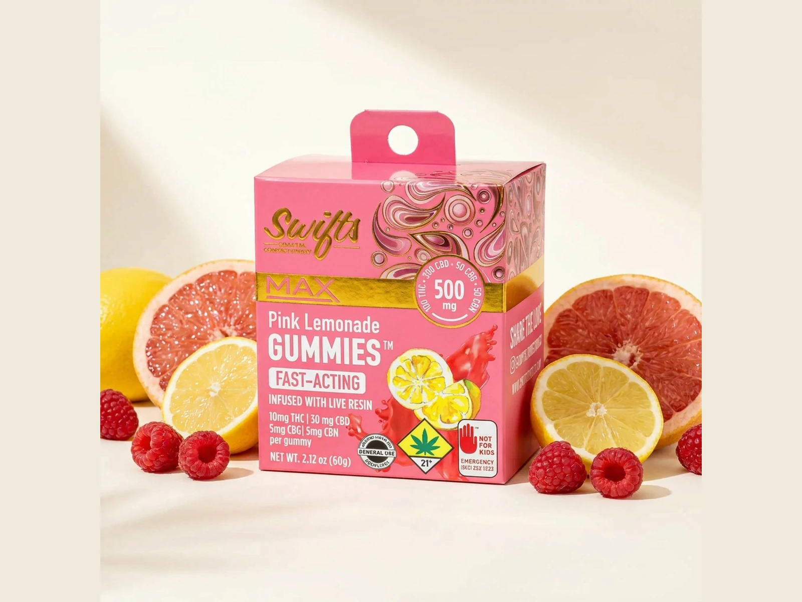 Swifts Pink Lemonade MAX Gummies