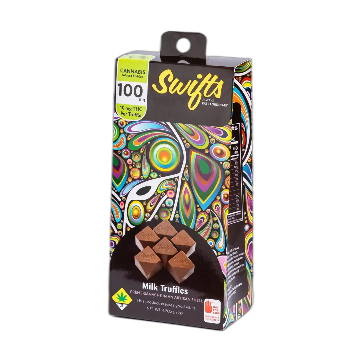 Swifts Milk Chocolate Sativa Truffles packaging