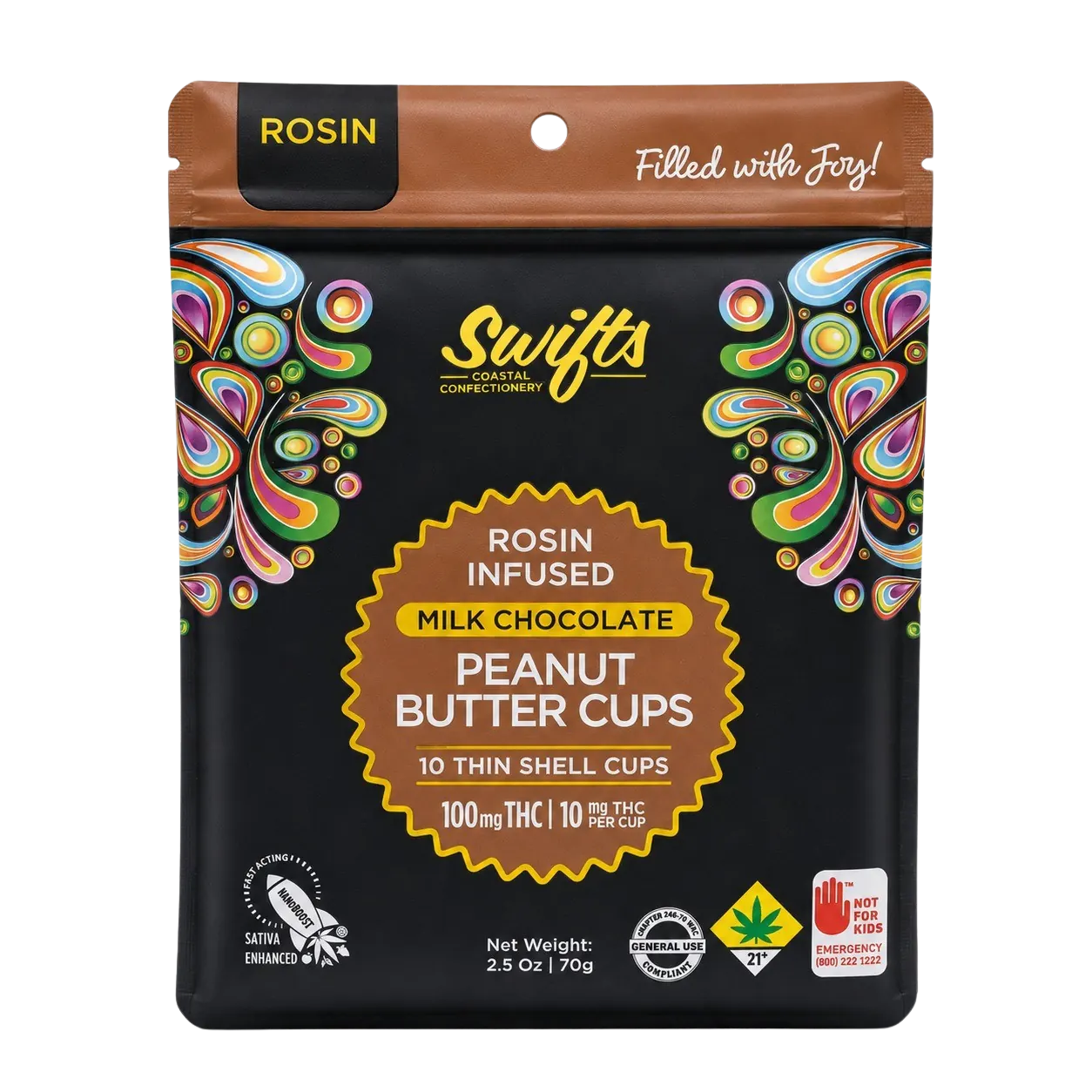 Swifts Milk Chocolate Sativa PB Cups packaging